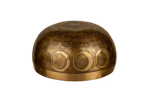 The Inner Space Bowl: 6 Inch Handmade Bronze Singing Bowl From Nepal Moon and Star Design