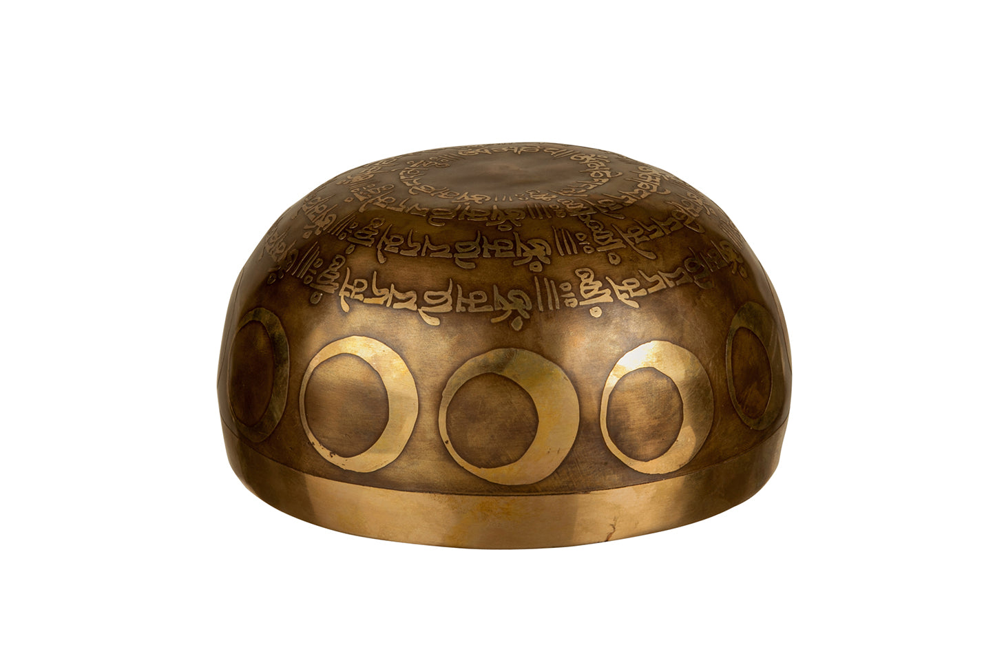 The Inner Space Bowl: 6 Inch Handmade Bronze Singing Bowl From Nepal Moon and Star Design