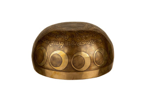 The Inner Space Bowl: 6 Inch Handmade Bronze Singing Bowl From Nepal Moon and Star Design