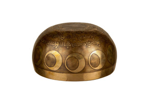 The Inner Space Bowl: 6 Inch Handmade Bronze Singing Bowl From Nepal Moon and Star Design