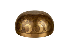 The Inner Space Bowl: 6 Inch Handmade Bronze Singing Bowl From Nepal Moon and Star Design