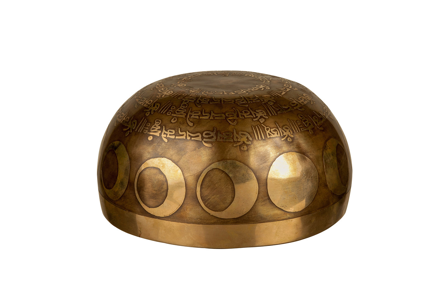 The Inner Space Bowl: 6 Inch Handmade Bronze Singing Bowl From Nepal Moon and Star Design