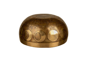 The Inner Space Bowl: 6 Inch Handmade Bronze Singing Bowl From Nepal Moon and Star Design