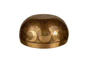 The Inner Space Bowl: 6 Inch Handmade Bronze Singing Bowl From Nepal Moon and Star Design