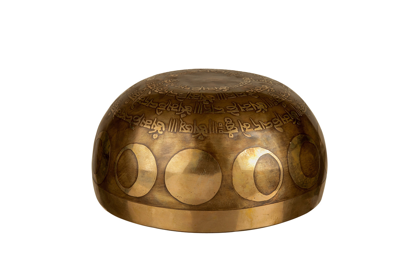 The Inner Space Bowl: 6 Inch Handmade Bronze Singing Bowl From Nepal Moon and Star Design