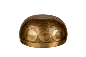 The Inner Space Bowl: 6 Inch Handmade Bronze Singing Bowl From Nepal Moon and Star Design