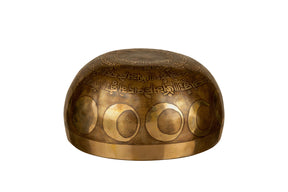 The Inner Space Bowl: 6 Inch Handmade Bronze Singing Bowl From Nepal Moon and Star Design