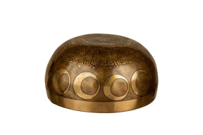 The Inner Space Bowl: 6 Inch Handmade Bronze Singing Bowl From Nepal Moon and Star Design