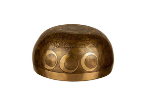 The Inner Space Bowl: 6 Inch Handmade Bronze Singing Bowl From Nepal Moon and Star Design