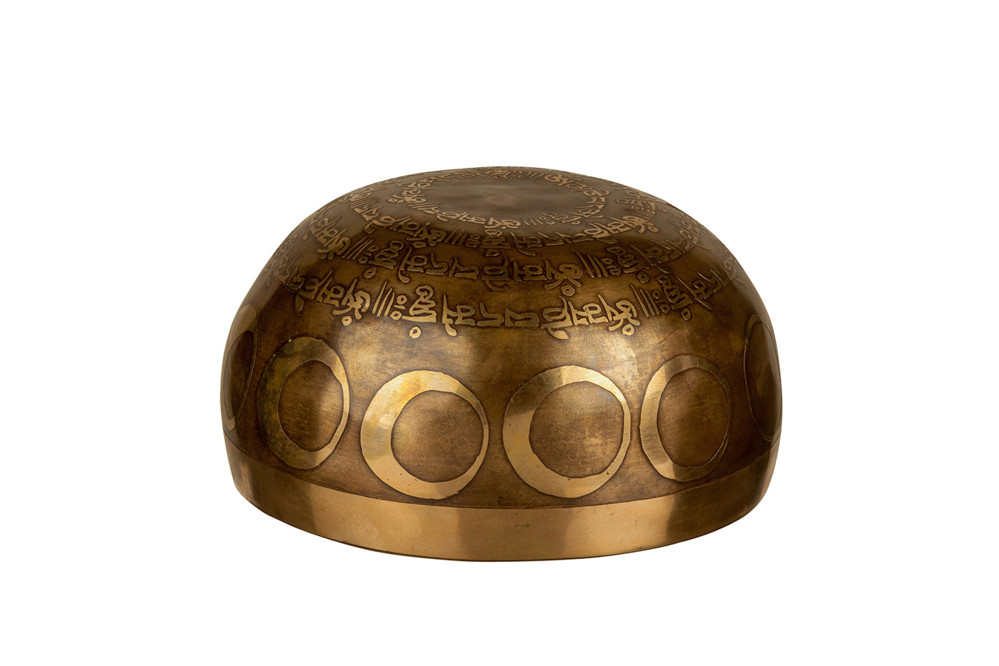 The Inner Space Bowl: 6 Inch Handmade Bronze Singing Bowl From Nepal Moon and Star Design