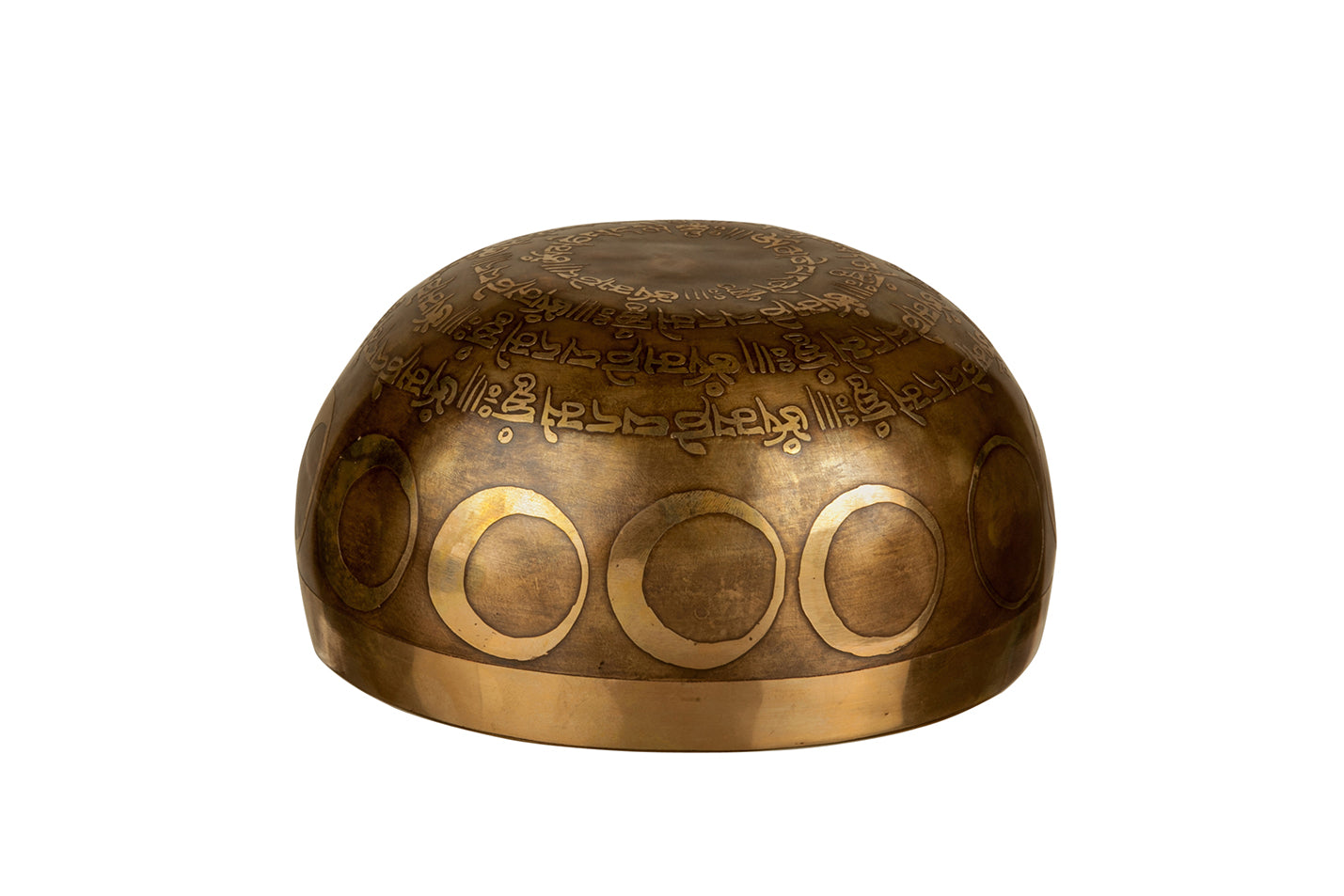 The Inner Space Bowl: 6 Inch Handmade Bronze Singing Bowl From Nepal Moon and Star Design