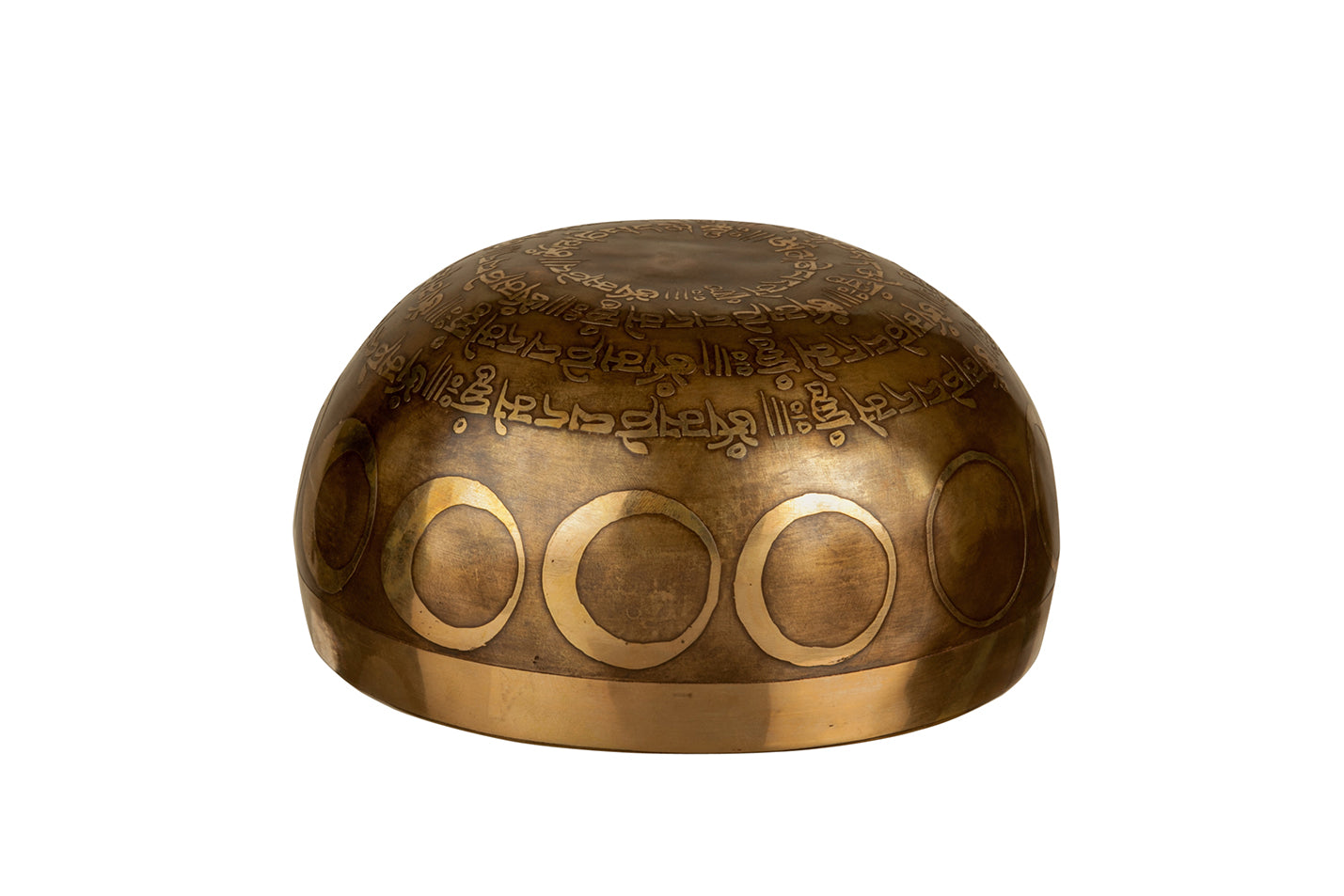 The Inner Space Bowl: 6 Inch Handmade Bronze Singing Bowl From Nepal Moon and Star Design