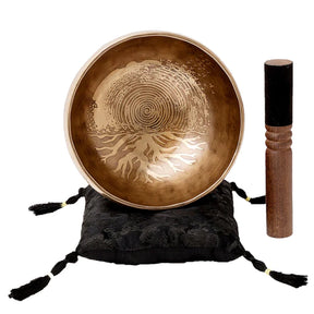 The Tree of Life Bowl: 6 Inch Handmade Bronze Singing Bowl From Nepal Limited Design